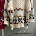 Pullover de malha de Jacquard solto